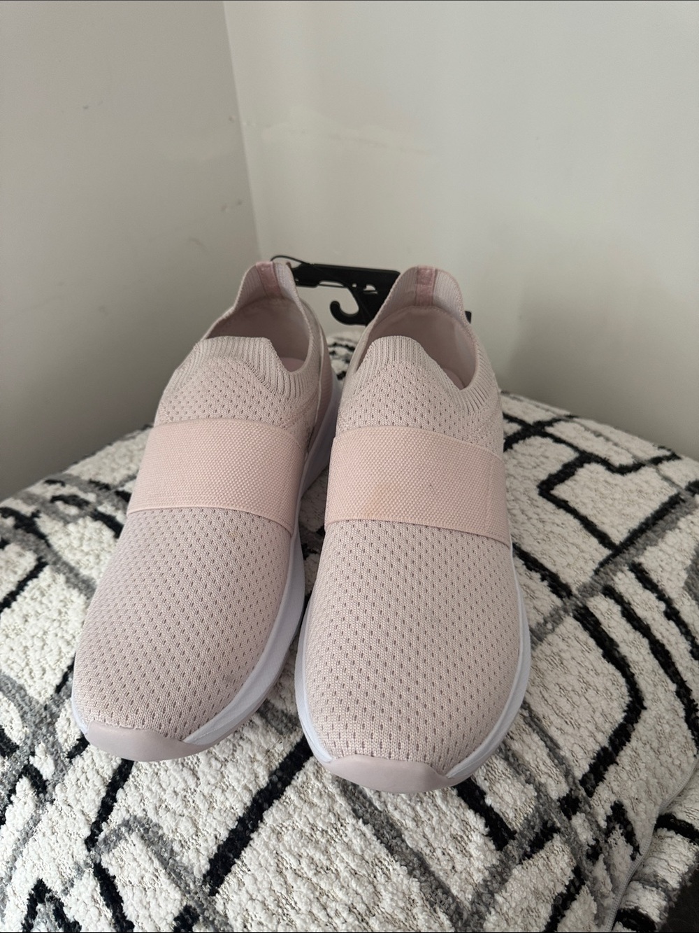 Athletic Works Women's Slip-On Knit Sneakers in Light Pink